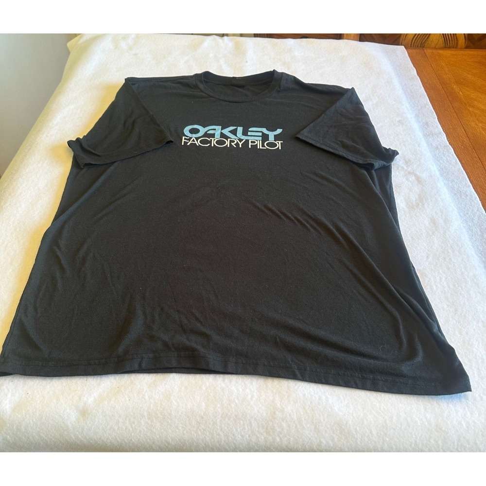 Oakley Factory Pilot Graphic T Shirt Mens Black L Logo Spellout Classic Retro